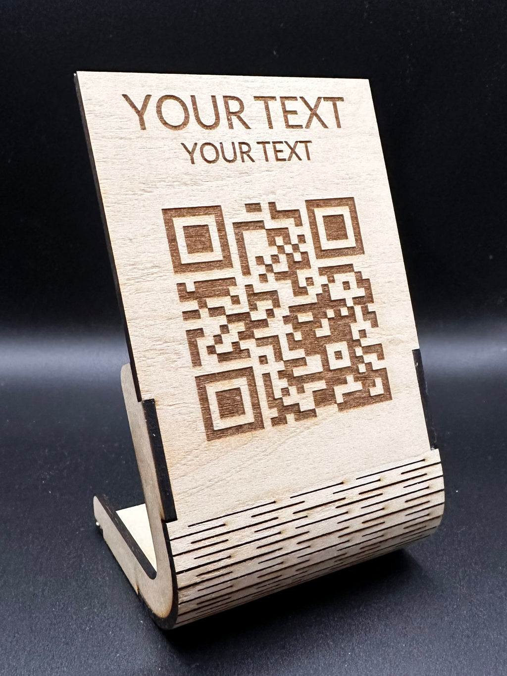 Custom Wooden QR Sign Style 2