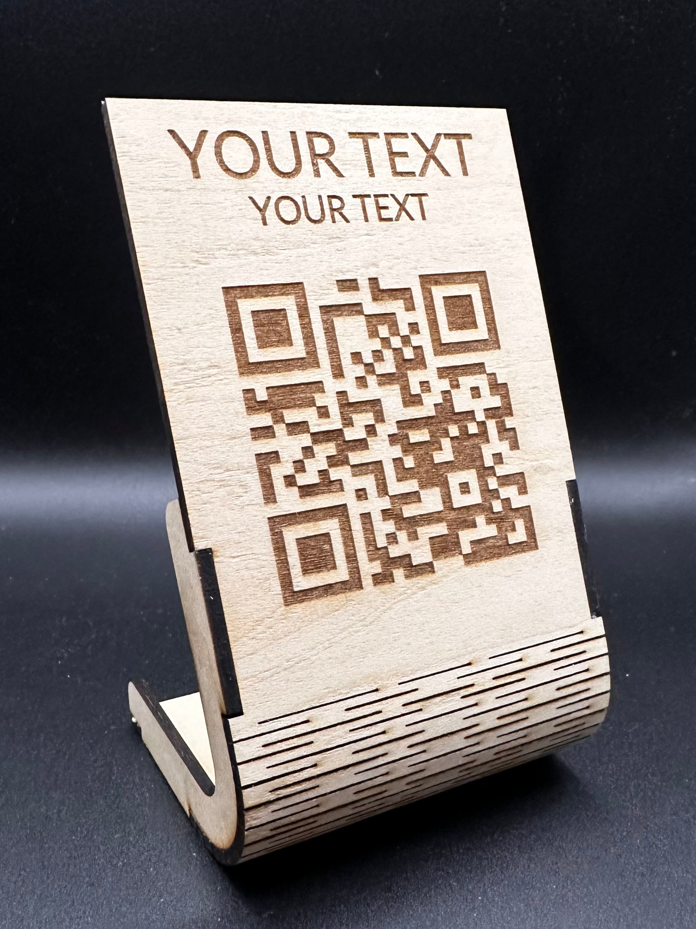 Custom Wooden QR Sign Style 2