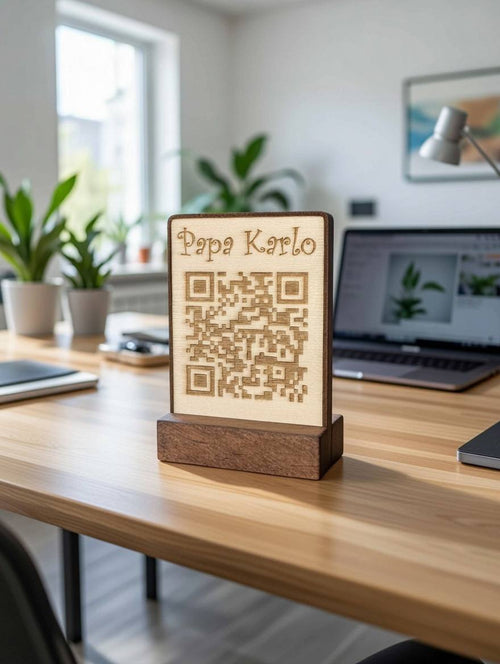 Custom Wooden QR Sign – Description