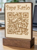 Custom Wooden QR Sign – Description
